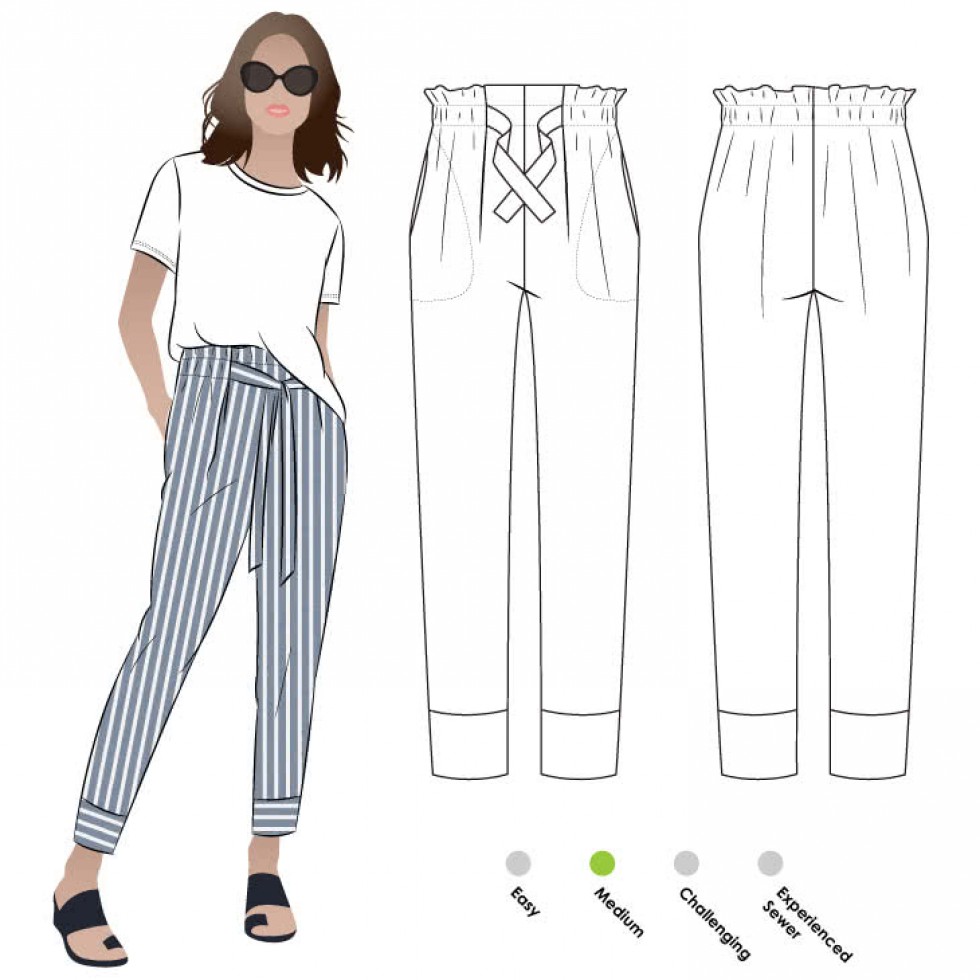 Tully Paperbag Waist Pant Sewing Pattern by StyleARC – CoolCrafting